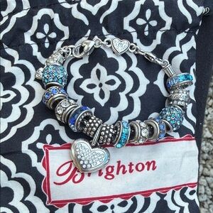 Brighton Silver Bracelet with Blue Charms